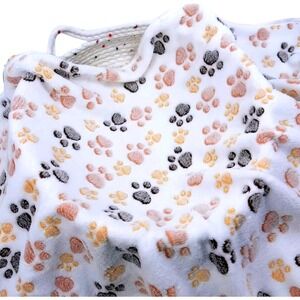 Warm Soft Fluffy‎ Fleece Flannel Pet Cat Dog WHITE Blanket Mat 30"x 21" SM - MED